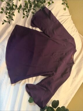 Women's Purple Bell Sleeve Tunic Top